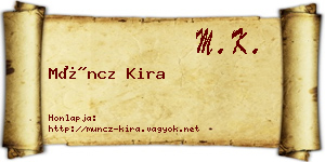 Müncz Kira névjegykártya